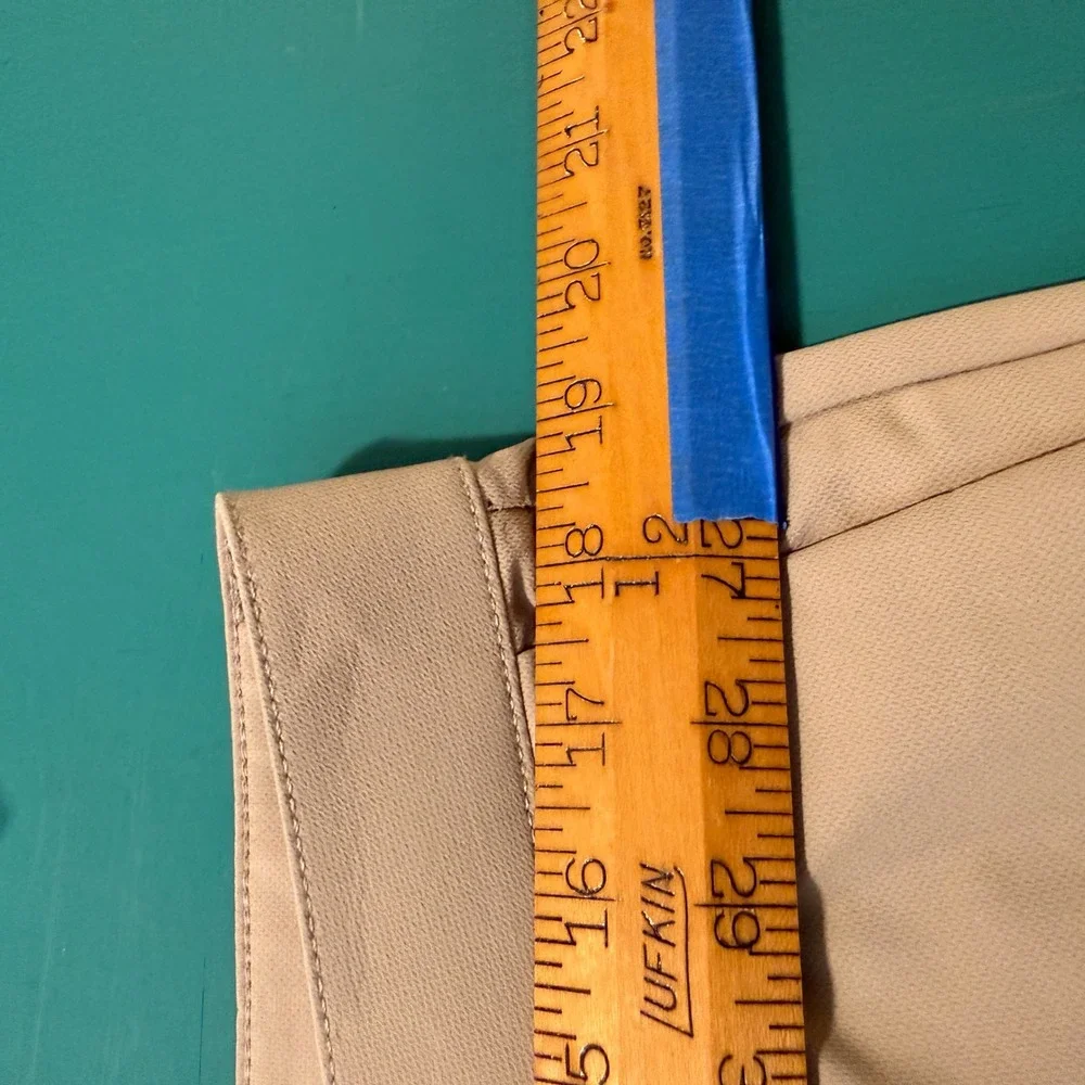 Banana Republic Mens Performance Chino Pants Khaki Tan Ripstop 36x32 Flat Front